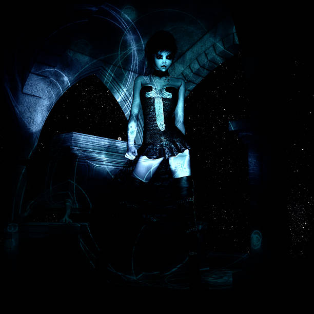 istock 3D Illustration; 3D Rendering of a gothic Female 618616716