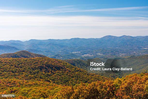 Autumn Landscape Of The Blue Ridge Mountain Range Stock Photo - Download Image Now - Chattahoochee-Oconee National Forest, Georgia - US State, Hill