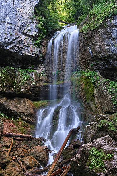 istock Beautiful mountain waterfall vertical scenery landscape 618618150