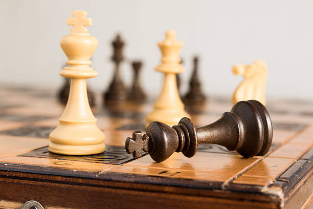 istock Chess photographed on a chessboard 618618422