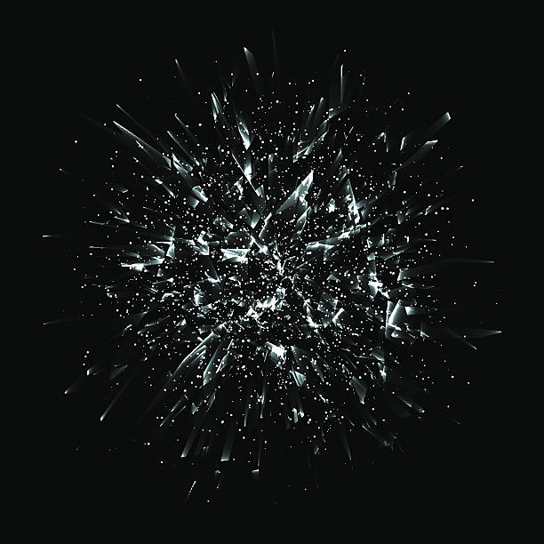 ilustraciones, imágenes clip art, dibujos animados e iconos de stock de explosión negra abstracta. fondo geométrico. ilustración vectorial - breaking glass