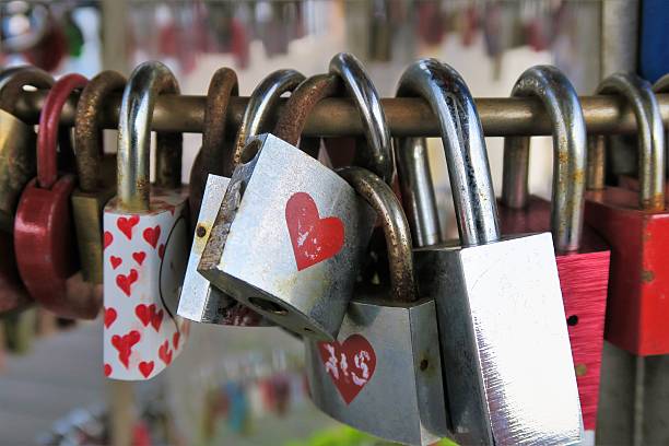 istock Love Locks - Love Padlocks on a bridge 618625684
