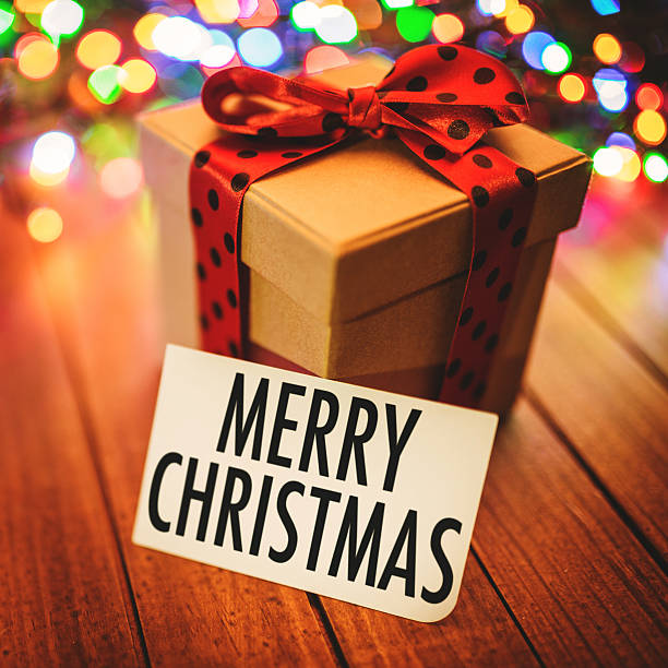 istock Christmas present with 2017 greetings card 618627056