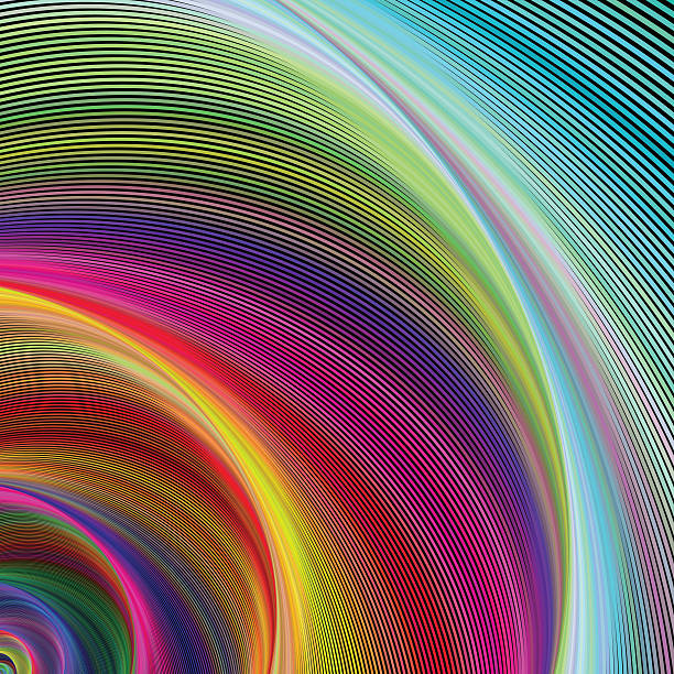 ilustraciones, imágenes clip art, dibujos animados e iconos de stock de vórtice de colores - fractal concentric light abstract