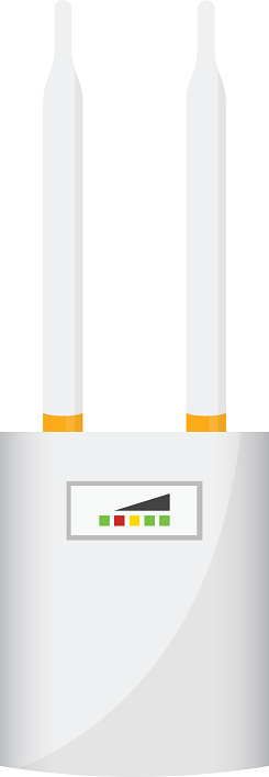 Access Point Ront View Wireless Access Point Concept By Have Two Antenna Stock Illustration ...