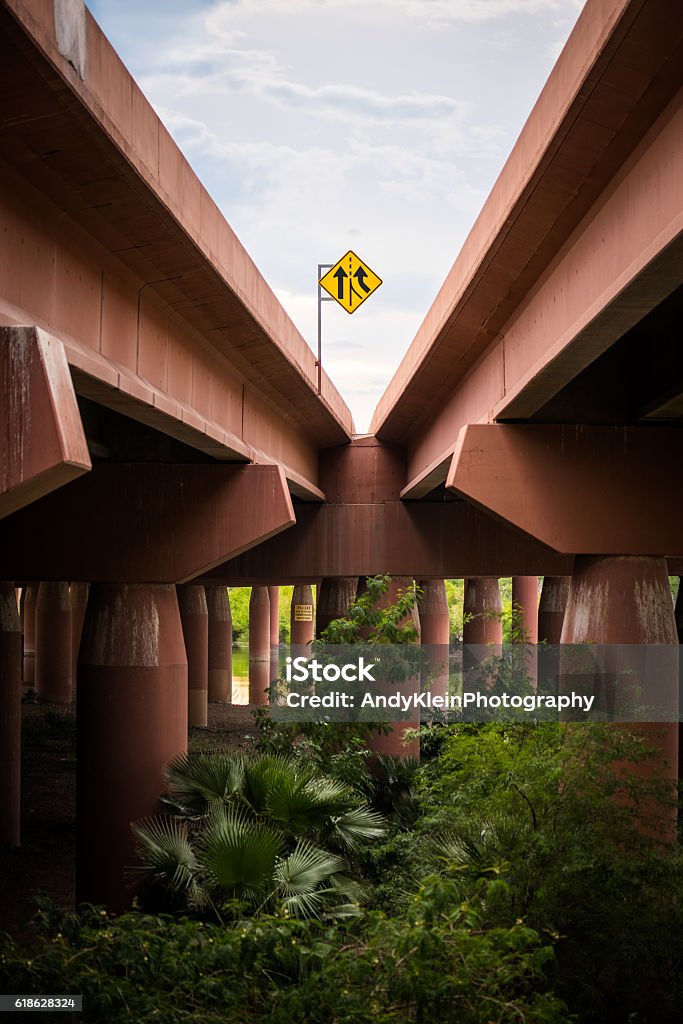 Freeway Sign Bridge Highway Sign Seen From Under The Freeway Stock Photo - Download Image ...