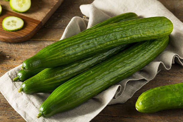 istock Raw Green Organic European Cucumbers 618630072