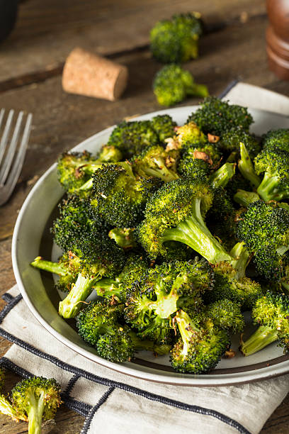 istock Organic Green Roasted Broccoli Florets 618630438