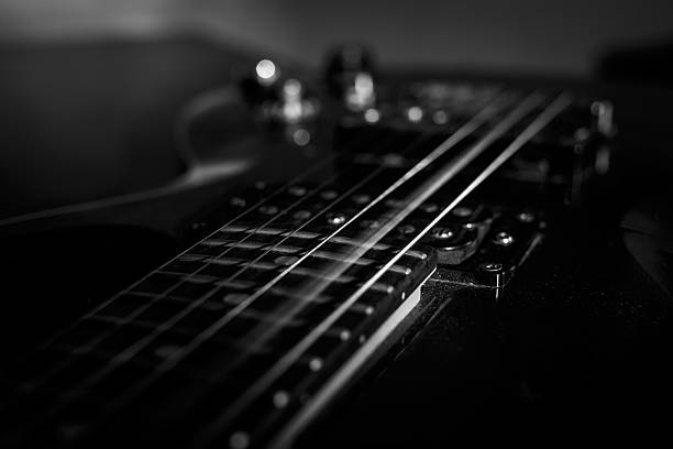 istock closeup shot of guitar string rattle, selective focus 618630762