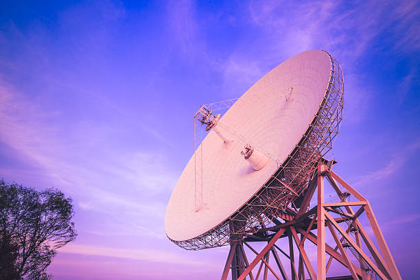 istock Space Observations of Radio Telescopes at Dusk 618632652