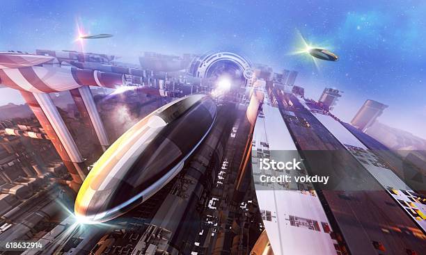 3drendering Raumschiffe Stockfoto und mehr Bilder von Futuristisch - Futuristisch, Vorhersagen, Flugzeug