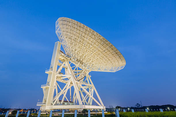istock Space Observations of Radio Telescopes at night 618633022