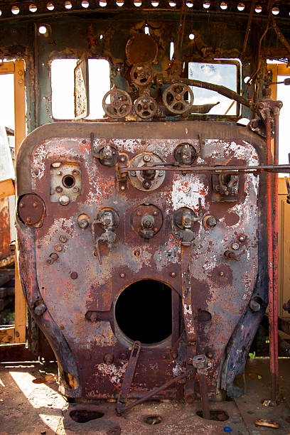 istock Old boiler train looking like a surprise face - pareidolia 618634026
