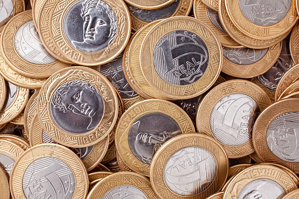 istock Brazilian 1 Real coins 618636536