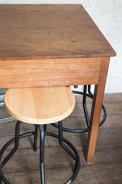 istock Wooden table and chair set 618637898