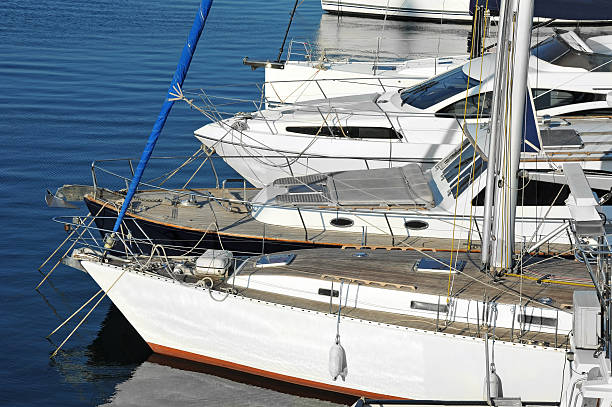 istock Motor yacht in jetty 618638700