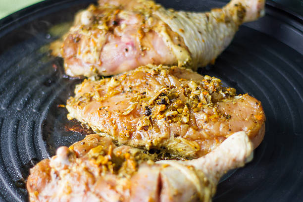 istock Grilled chicken Thailand herbs on pan 618640276