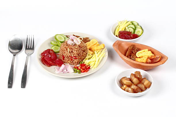 istock Fried sausage served with fried jasmine rice with shrimp paste 618640440