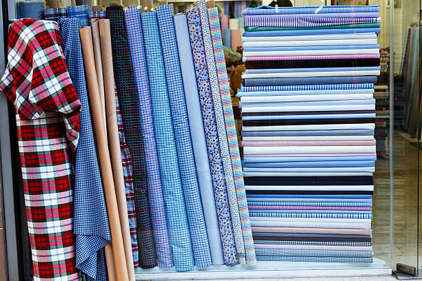 istock Rolls of fabric and textiles 618640542