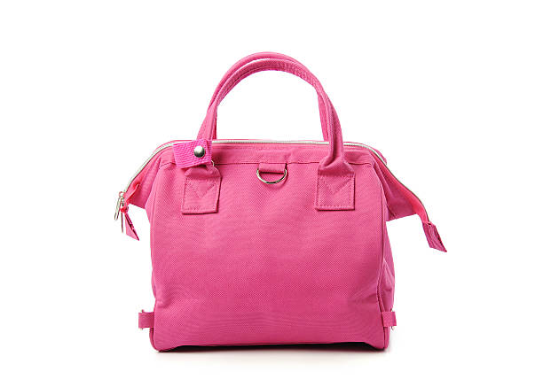 istock Pink women bag isolated on white background 618640766
