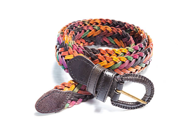istock isolated colorful weave leather belt on white background 618641584