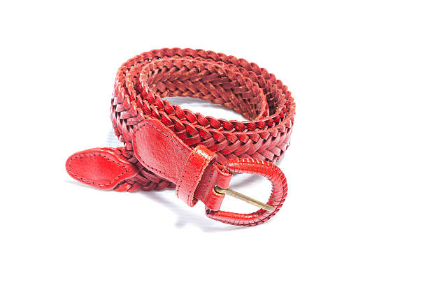 istock isolated colorful weave leather belt on white background 618641686