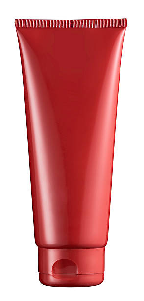 istock Red plastic tube for beauty products 618641872