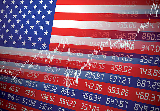 kontekst finansowy usa - investment finance frequency blue stock illustrations