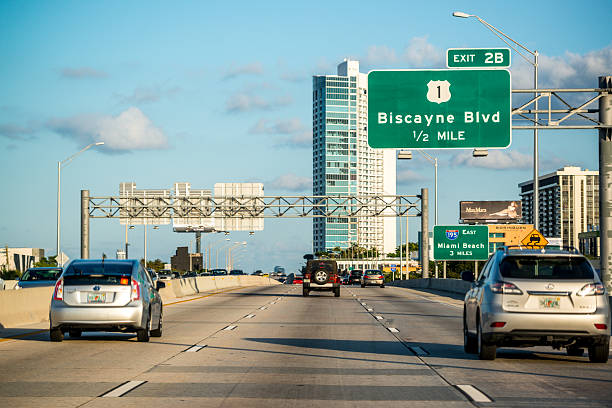 istock Road to Miami Beach, Florida, USA 618643646