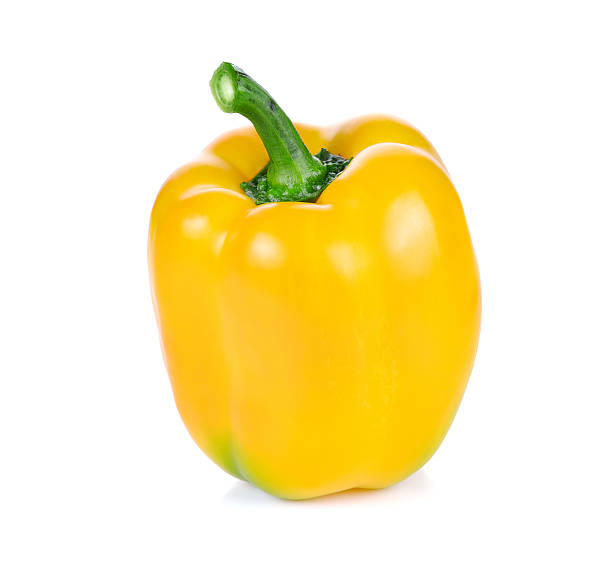 istock sweet yellow pepper isolated on white background. 618644312