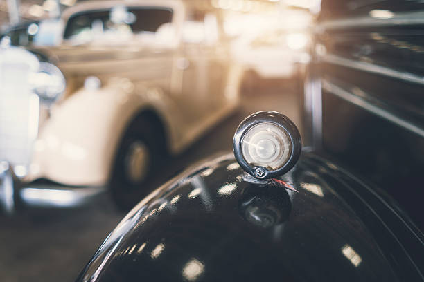istock Close up of headlight Retro classic car 618645144