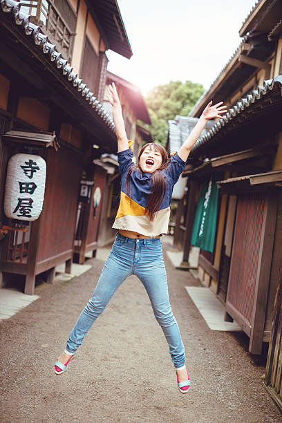 Happiness In Old Japanese Village Stock Photo - Download Image Now