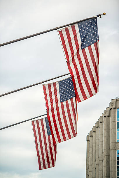 istock US Flags on Tampa street, USA 618649872
