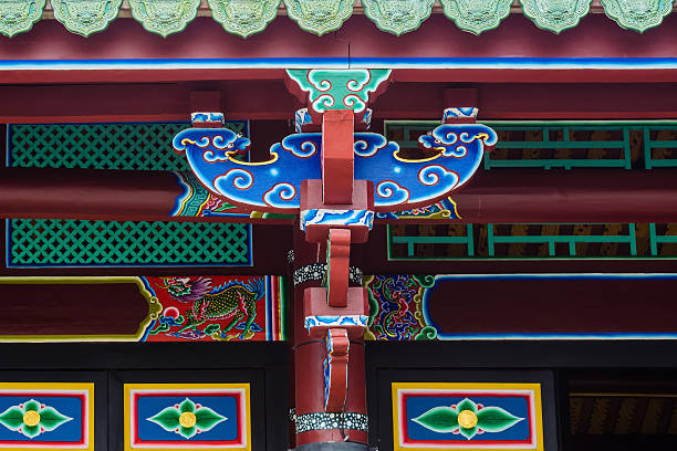 istock Color painting in Chinese temple 618650022