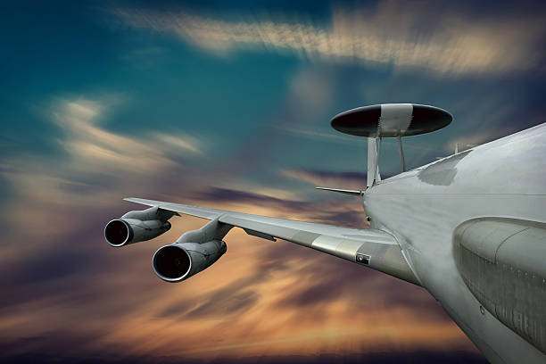 Military airplan on the speed in the sky