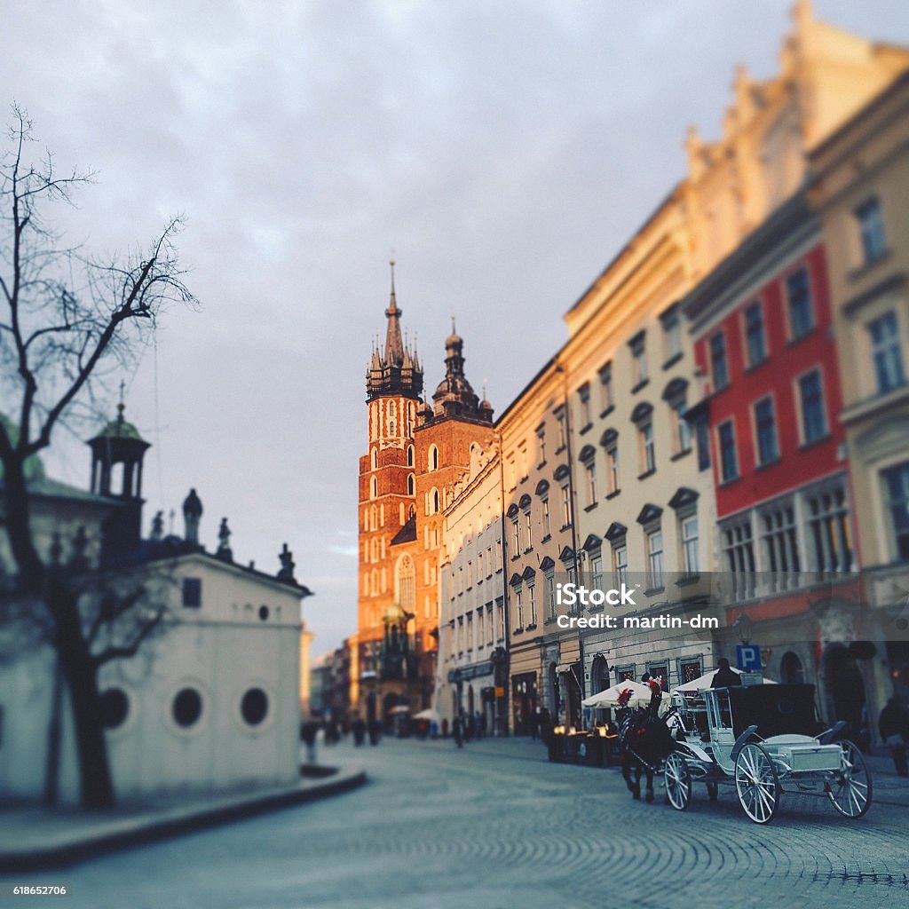 Krakow's Main Market square Main Square Krakow Stock Photo