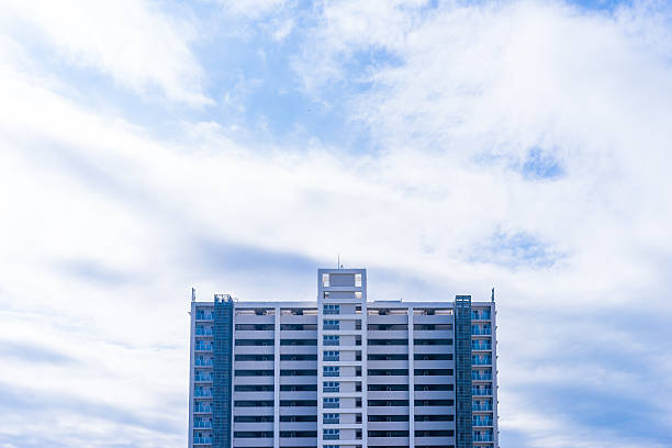 City view, apartment building in Japan