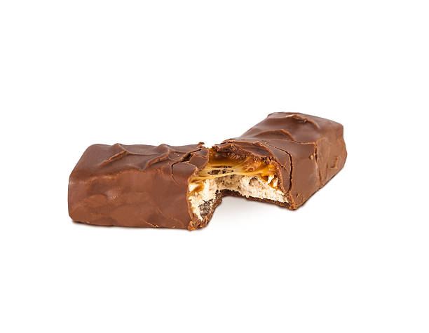 istock Closeup of chocolate bar isolated on white 618720230