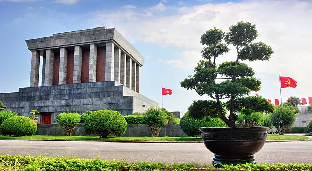 The Ho Chi Minh Mausoleum in the city of Hanoi, northern Vietnam