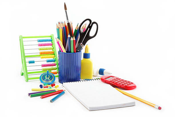 istock Office and student accessories isolated on a white background. B 618722936