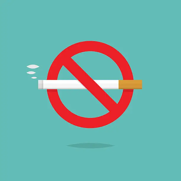 Vector illustration of No smoking sign modern design