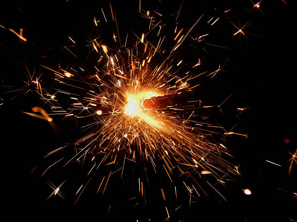 istock Sparklers with sparks on a black background 618724768