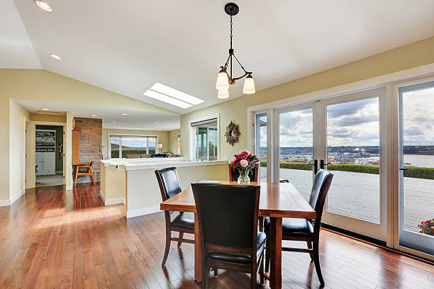 istock Bright and spacious dining area with perfect window view 618726908