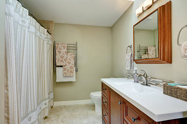 istock Modern bathroom interior in luxurious house 618727344