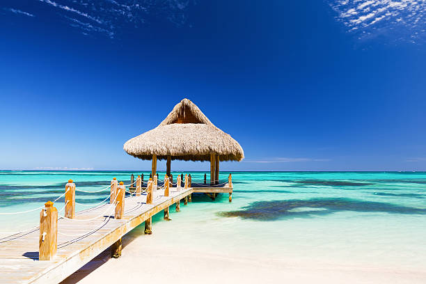 istock Beautiful tropical white sandy beach 618727756