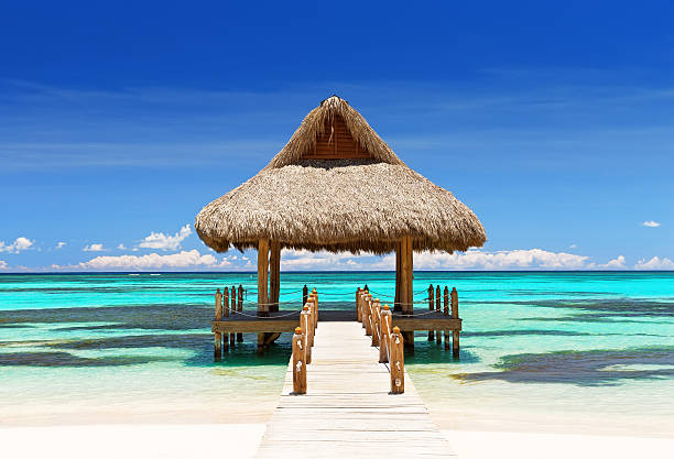 istock Beautiful tropical white sandy beach 618727812