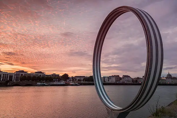 Island of Nantes at sunset. Nantes, Pays de la Loire, France