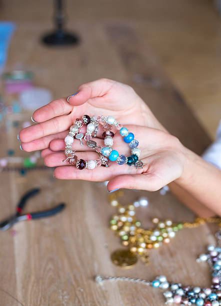 istock Girl made jewelry 618732262