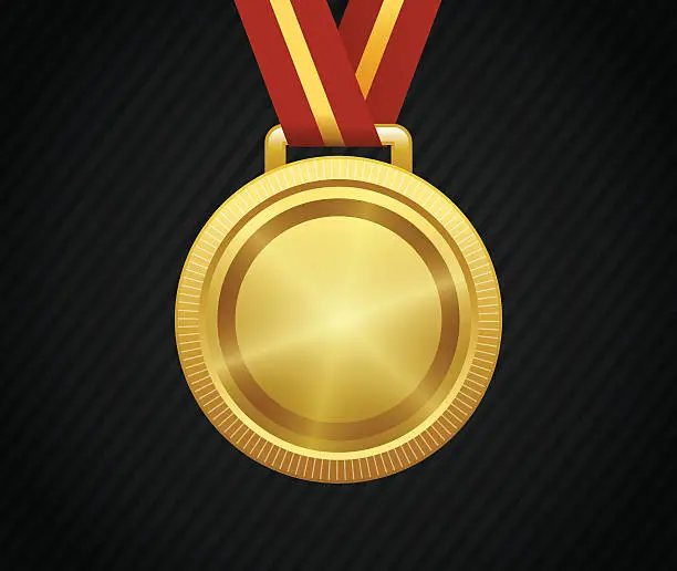 Vector illustration of Gold Medal, Winner, Award, Champion