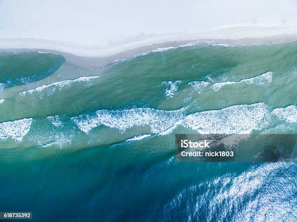 Aerialdrone Photo Of Gulf Shores Beaches Peninsula In Alabama Stock Photo - Download Image Now